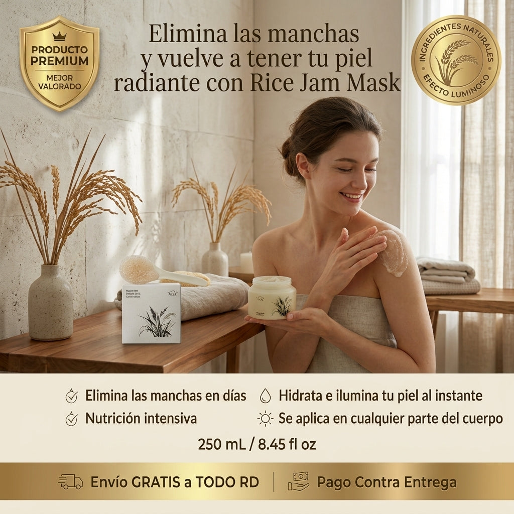 Mascarilla de Arroz I ✨ Piel Más Suave, Luminosa y Uniforme con el Poder del Arroz Coreano 🍚