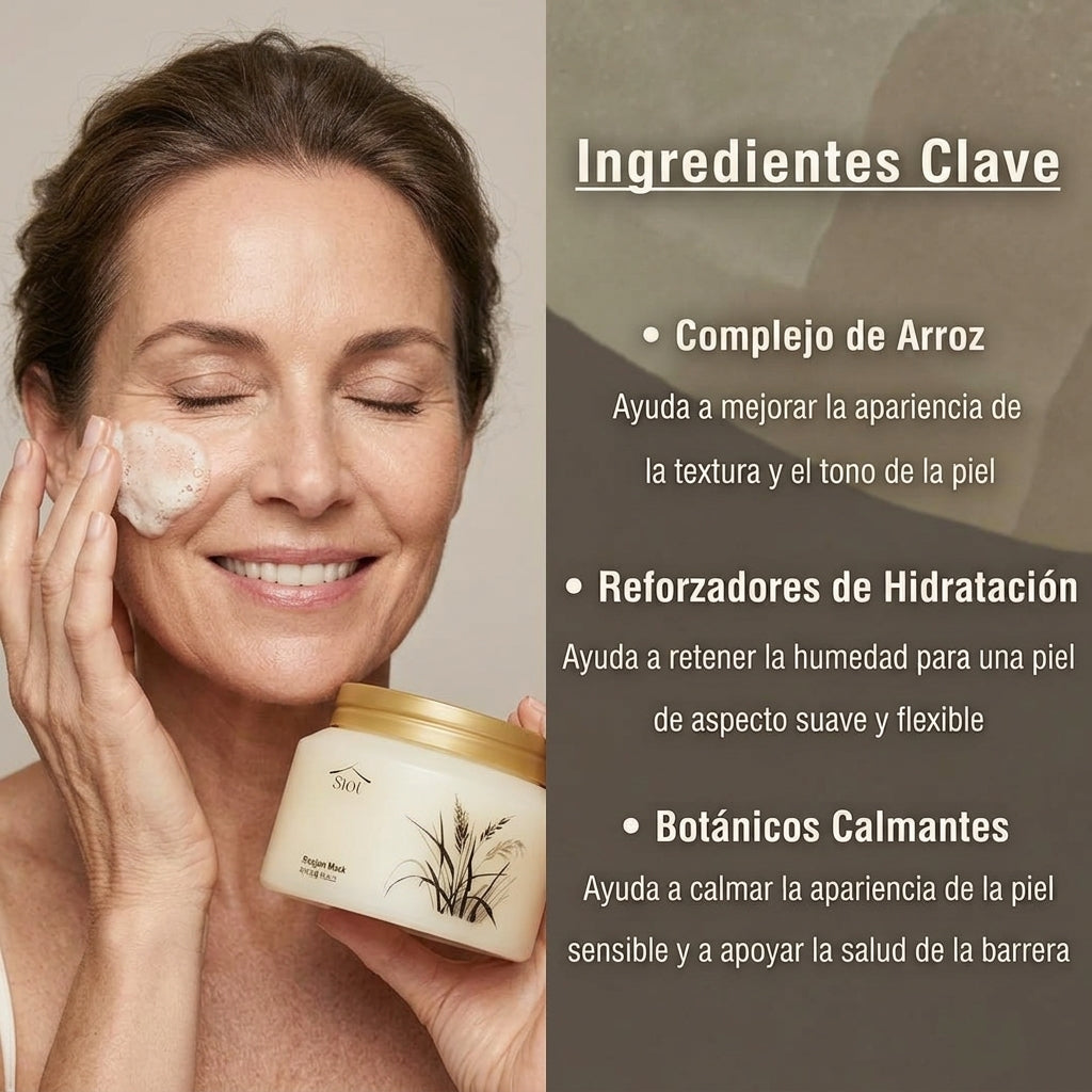 Mascarilla de Arroz I ✨ Piel Más Suave, Luminosa y Uniforme con el Poder del Arroz Coreano 🍚