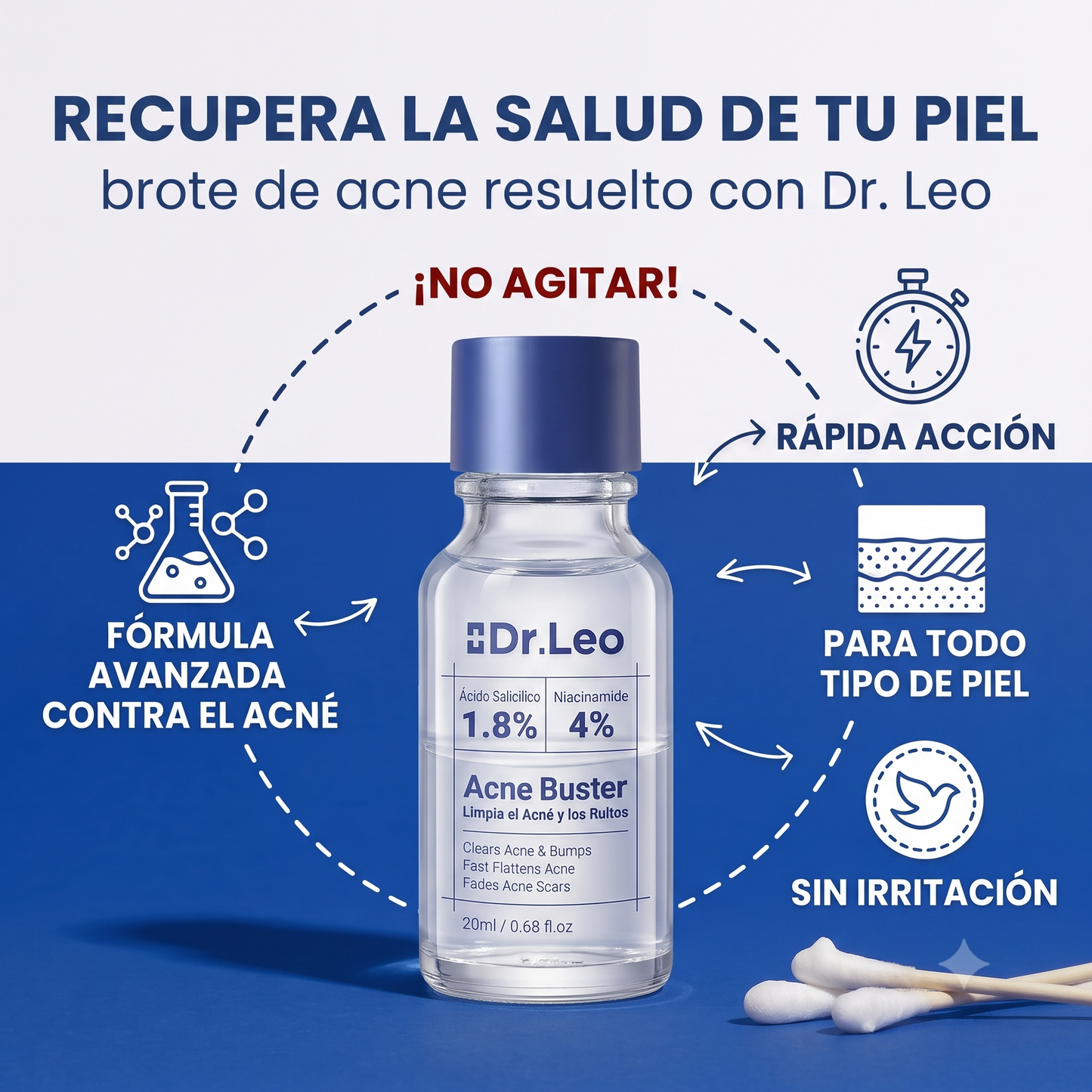Locion secante Dr.Leo: Menos granos, más confianza cada dia