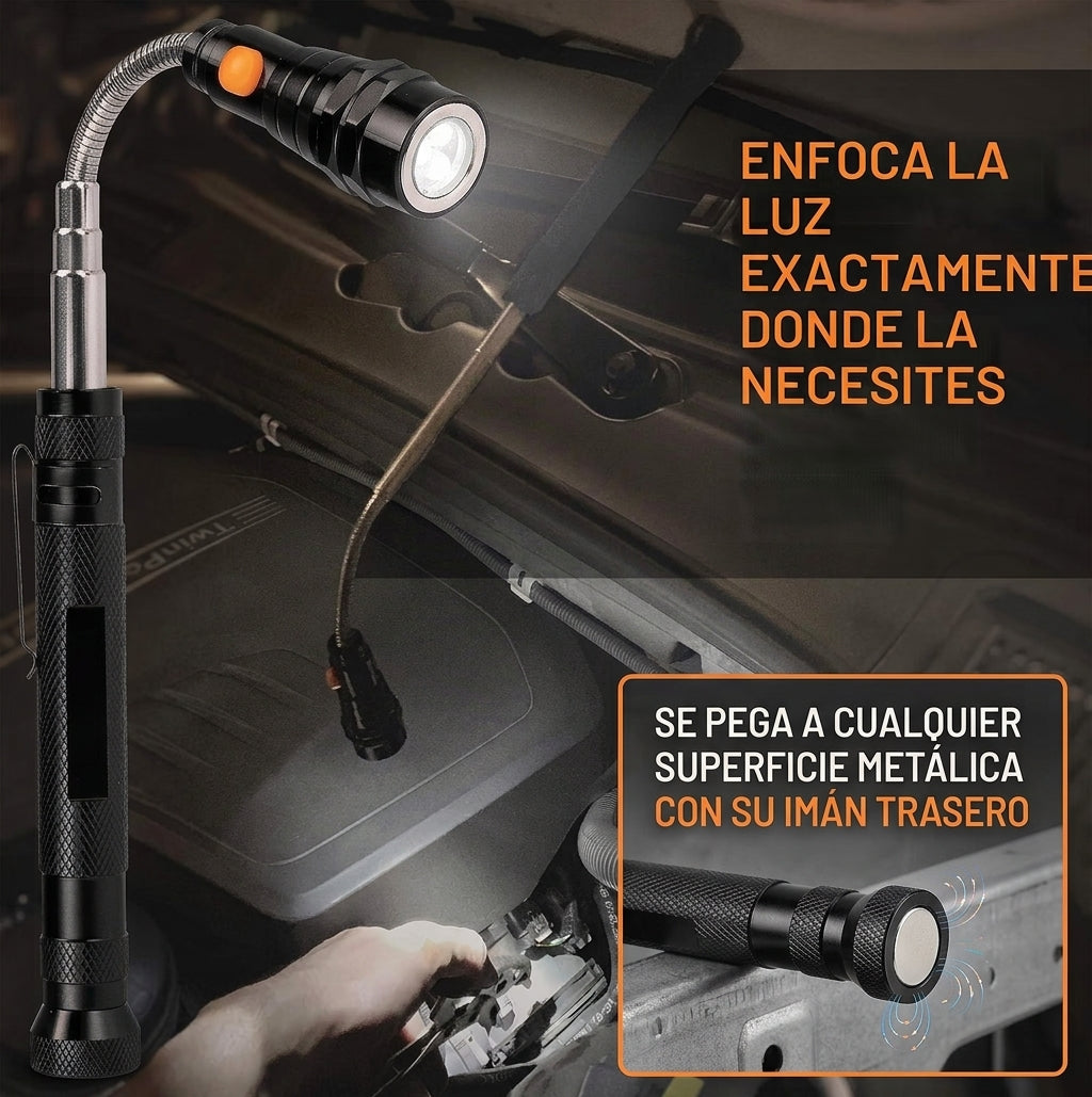 🔦 Lámpara Magnética 3 en 1 – Llega Donde Tus Manos No Pueden | Oferta 2X1