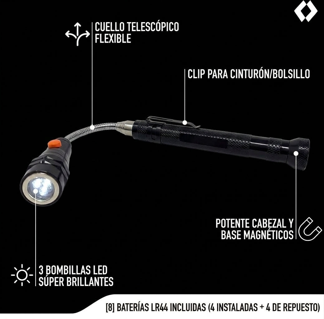 🔦 Lámpara Magnética 3 en 1 – Llega Donde Tus Manos No Pueden | Oferta 2X1