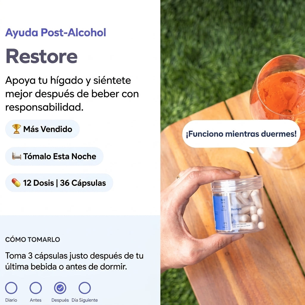 Restore: Que una Noche de Tragos No te cueste el Día Siguiente